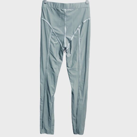 Cherry Mellow 2pc Jacket & Leggings Set Sz Large Gray 1/2 Zip Mock Neck Piping - Picture 5 of 7